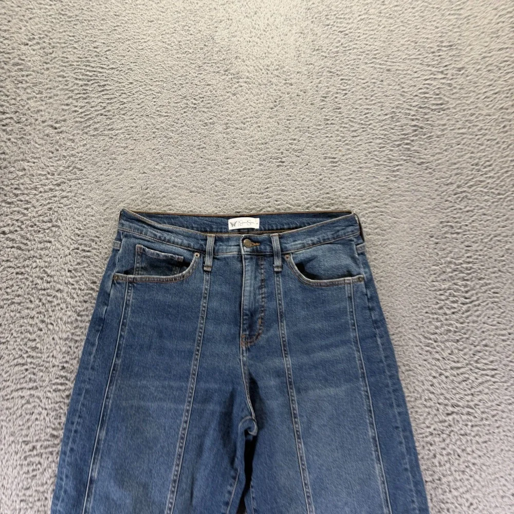 Jessica Simpson Jeans Womens 8 Blue Cotton Denim Tapered Barel Workwear Stretch - Picture 2 of 11